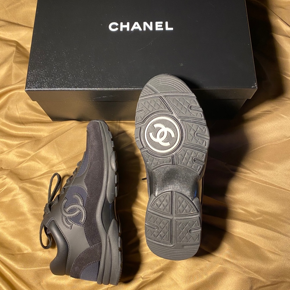 FLASH SALE- Authentic Chanel Triple Black Sneakers